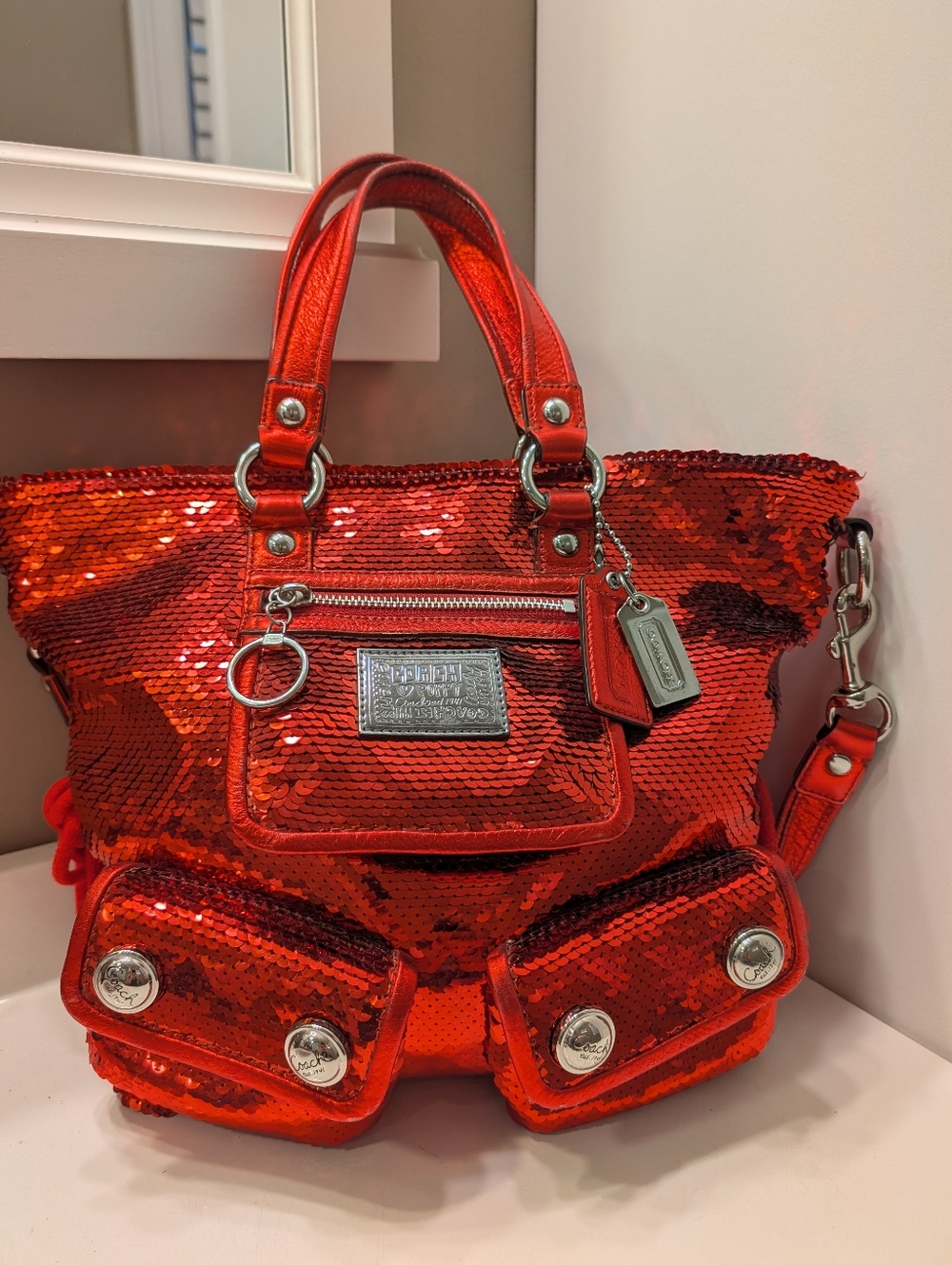 🥰 Vintage Y2K Rare Coach Poppy Spotlight Limited Edition #13821 Crossbody Bag ❤ - Picture 2 of 16